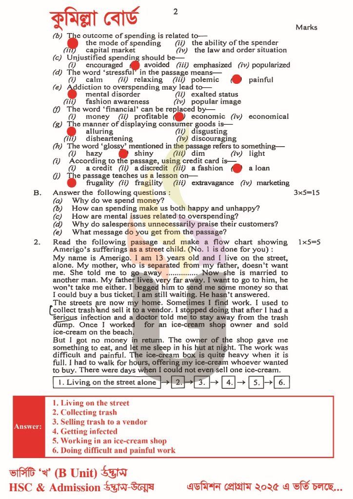 HSC 2025 English 1st Paper Solution