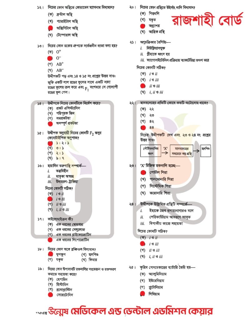 HSC 2025 Biology 2nd Paper Solution
