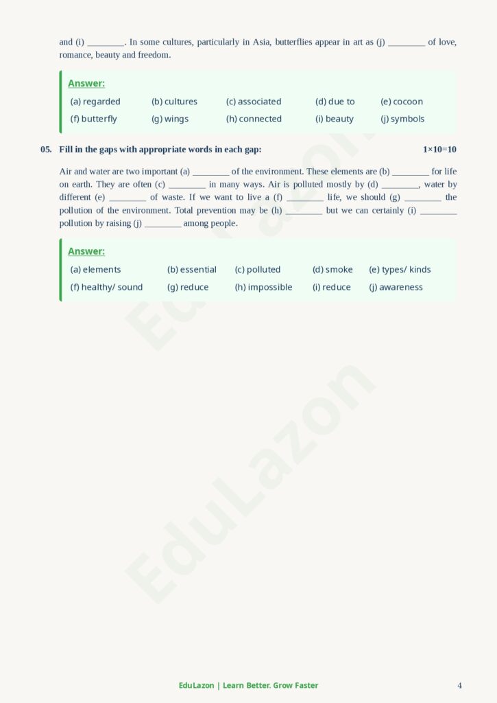 HSC 2026 English 1st paper question Answer